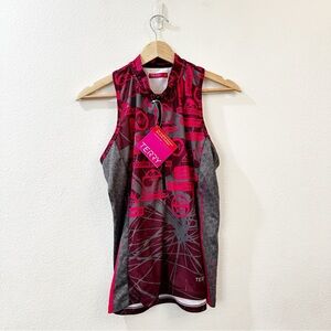 TERRY Sleeveless Sun Goddess Cycling Jersey Women's Size Medium Bike Red